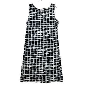 JUDE CONNALLY Classic Black White Geometric Sleeveless‎ Dress Signature Sz Small
